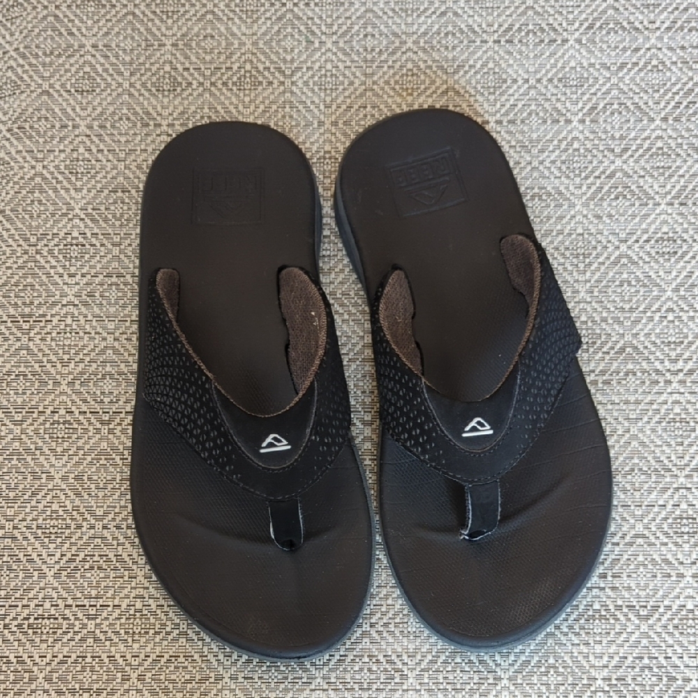Men's Reef Rover Black Flip Flops - Picture 3 of 10